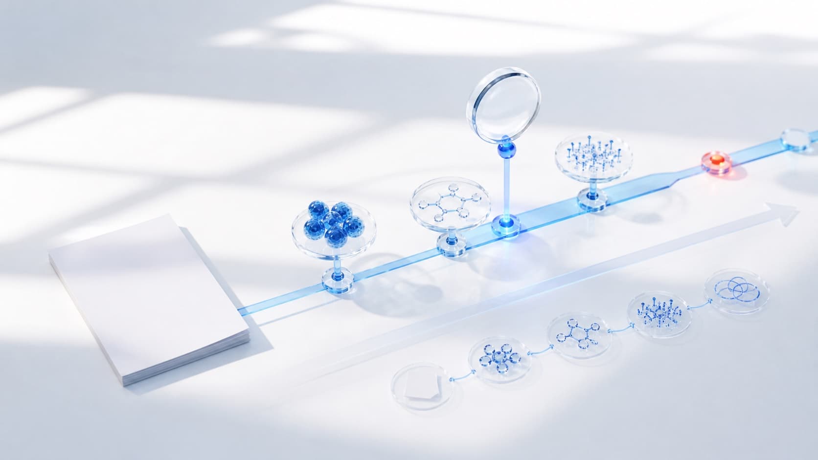 Concept illustration: clinical signals reviewed along a monitoring timeline.