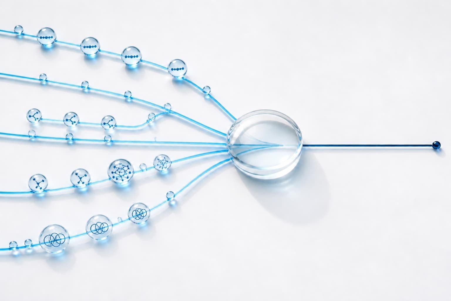 Concept illustration: multiple evidence streams converge through an independent decision lens.